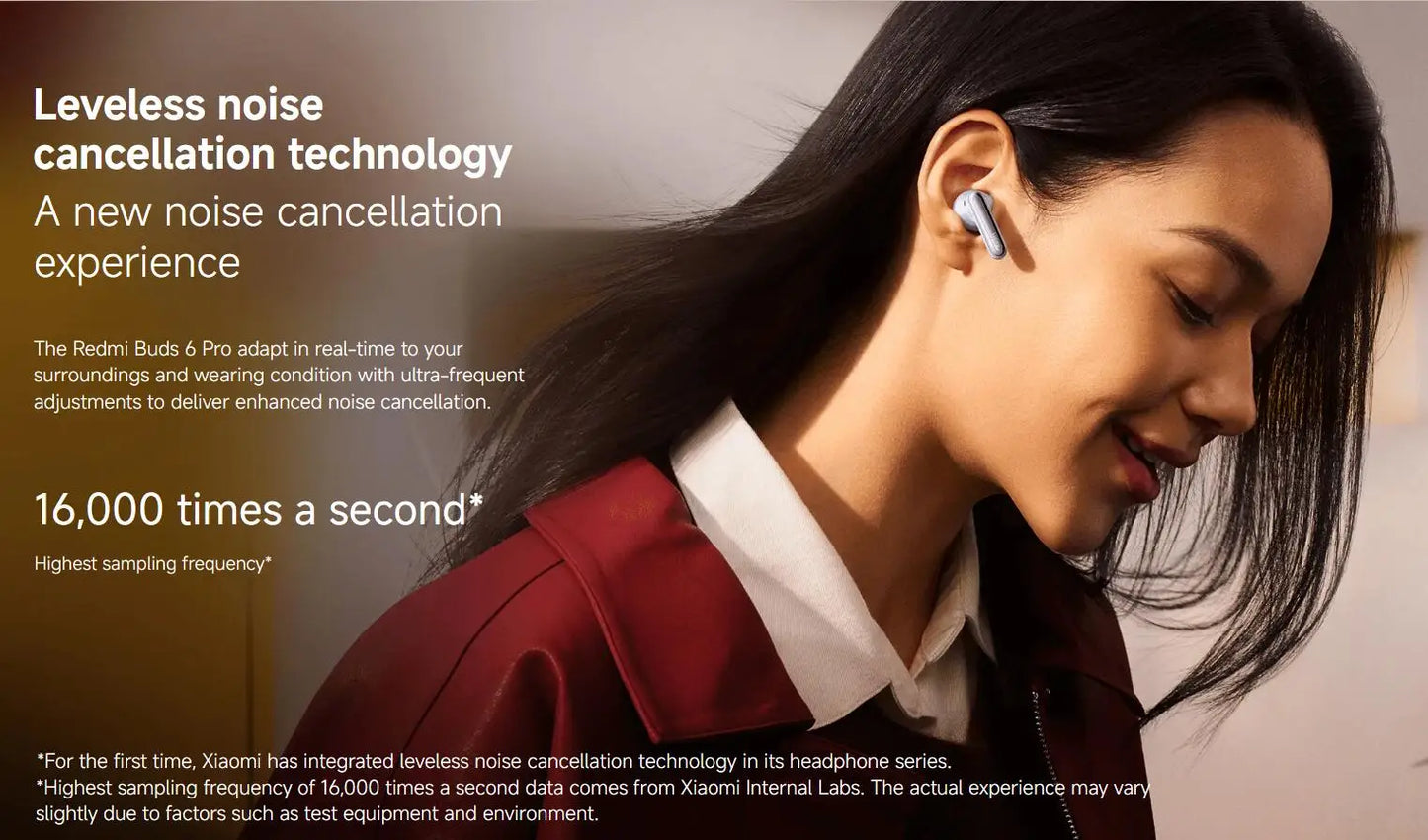 Xiaomi Redmi Buds 6 Pro Wireless Bluetooth Earphone, Hi-Res Audio with LDAC,Up to 55dB Active Noise Cancelling Wireless Earphone