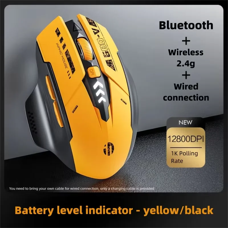 Inphic A9 V2 Wireless Gaming Mouse 12800DPI Rechargeable Ergonomic Bluetooth Compatible Silent Mouse For PC Laptop Computer