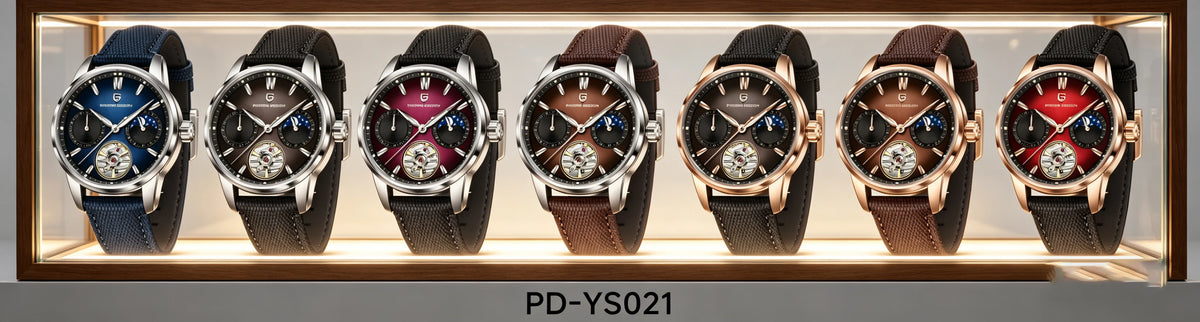 PAGANI DESIGN – Luksuzna mehanska ura za moške, 41 mm, safirno steklo, usnjena zapestnica, vodotesna, v pilotskem slogu, s turbijonom in prikazom lunine faze