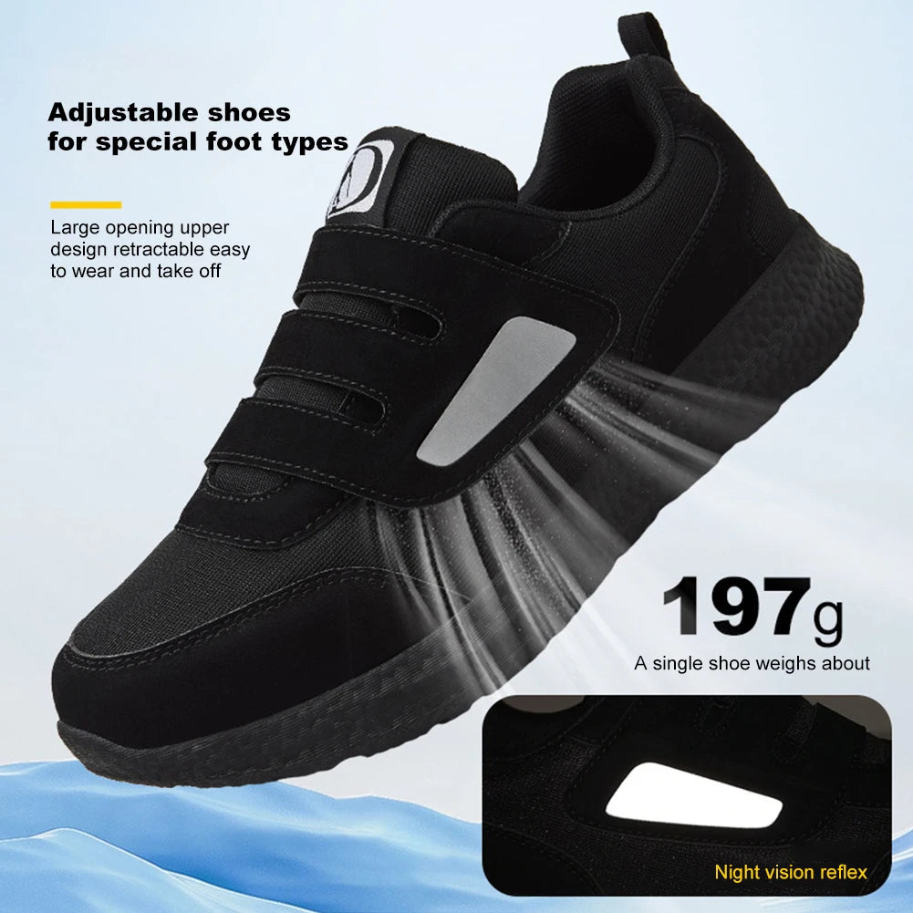 Design Diabetic Shoes Wide Walking Shoes with Adjustable Closure Slip-On Orthopedic Elderly Shoes Sneakers for Men Women