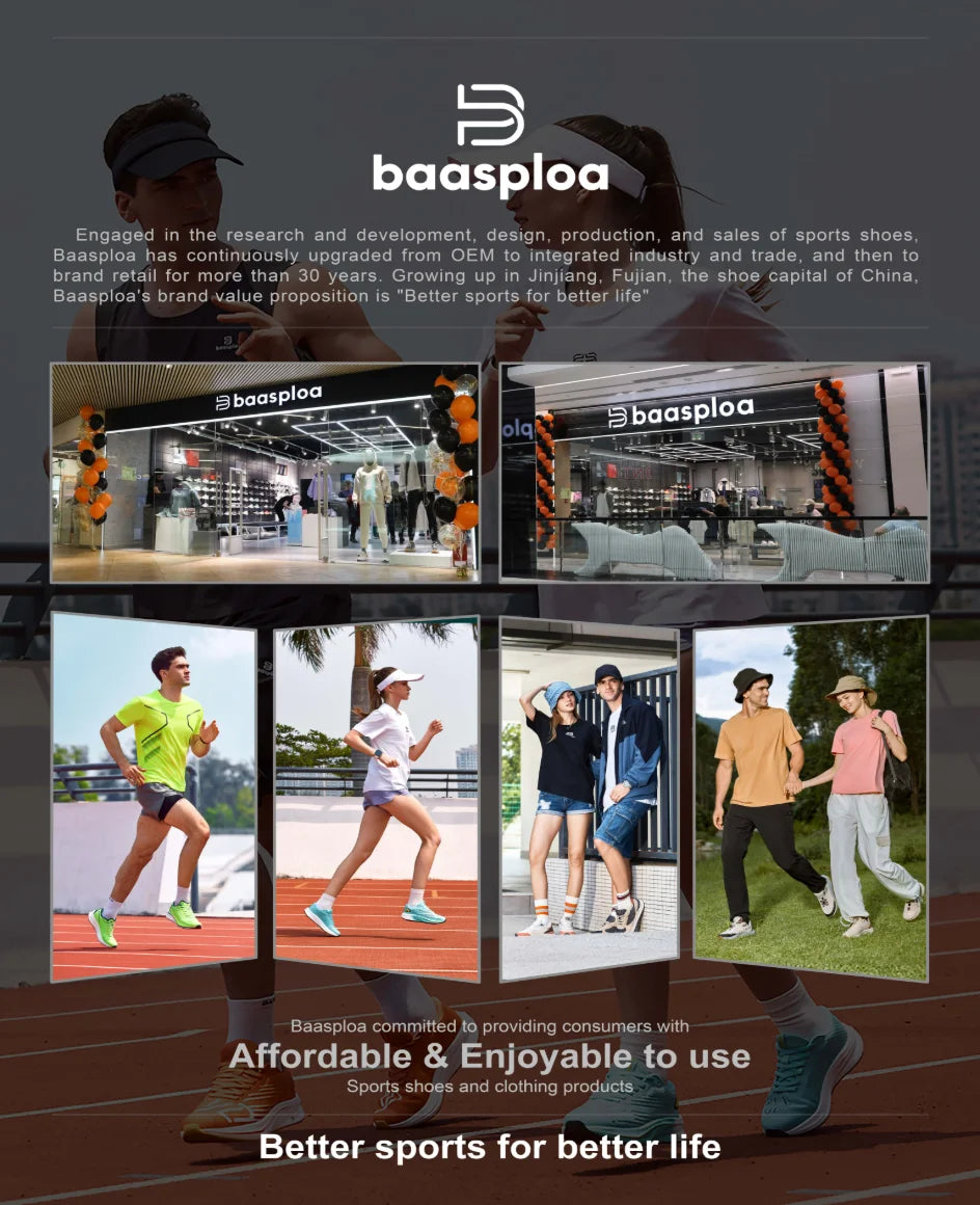 Baasploa Lightweight Running Shoes For Men Comfort Men's Designer Mesh Casual Sneakers Lace-Up Male Outdoor Sports Tennis Shoes