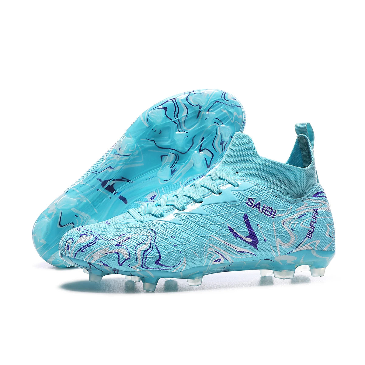 Chaussures de football montantes 2026 avec crampons FG longs et crampons TF, adaptées aux hommes et aux femmes, respirantes et antidérapantes