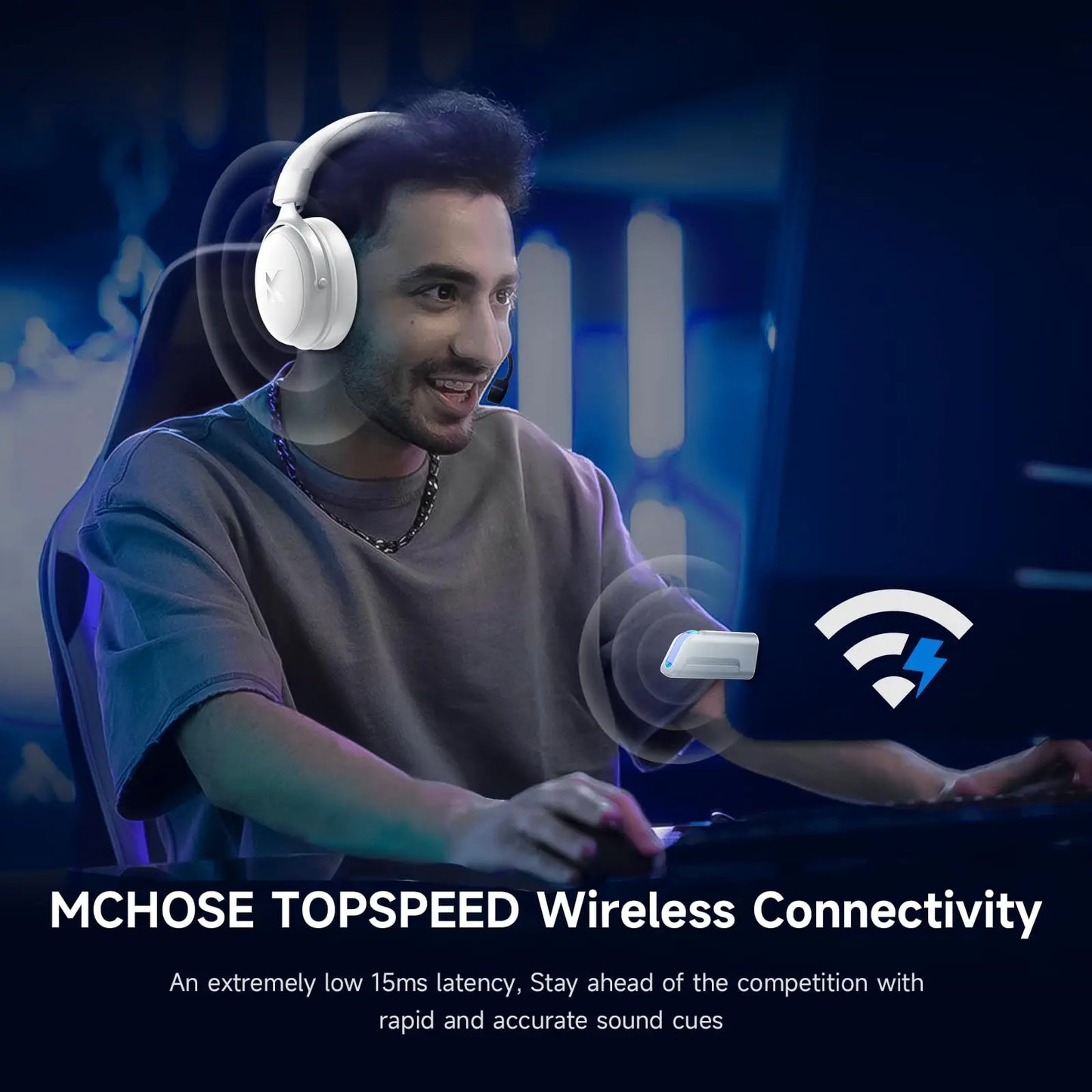 MCHOSE V9 PRO Wireless Gaming Headset 7.1 Surround Sound for PS5 PS4 PC SWITCH TOPSPEED Gaming Headphones