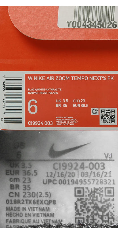 Nike Genuine Air Zoom Tempo Next% FK Men's/Women's Running Shoes CI9924-003