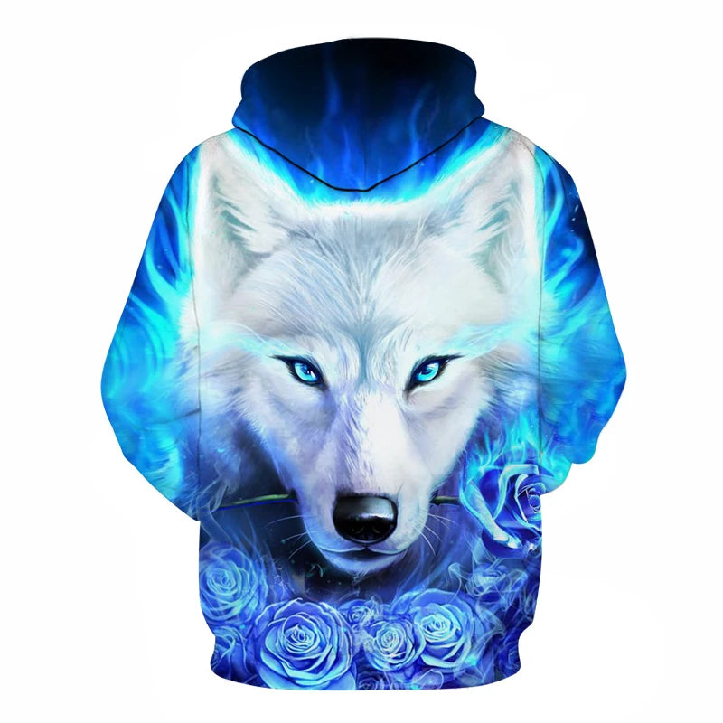 Mikiny s kapucí Animal Wolf s 3D potiskem pro muže i ženy, módní ležérní oversized pulovr, hip hop Harajuku streetwear hoodies