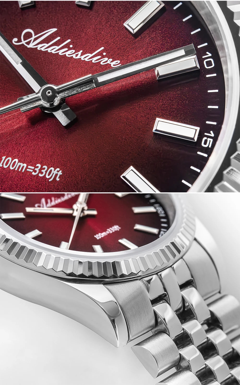 Orologio da uomo ADDIESDIVE AD2073 nuovo, vetro zaffiro, 36mm, VH31, quadrante sunburst, quarzo, impermeabile 10Bar, da immersione, luminoso
