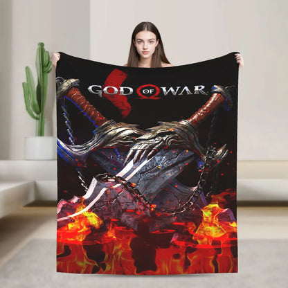God of War Games Kratos Cartoon  Blanket Quality Soft  Bedding Throws Winter Travel Office Home Decor Aesthetic Bedspread