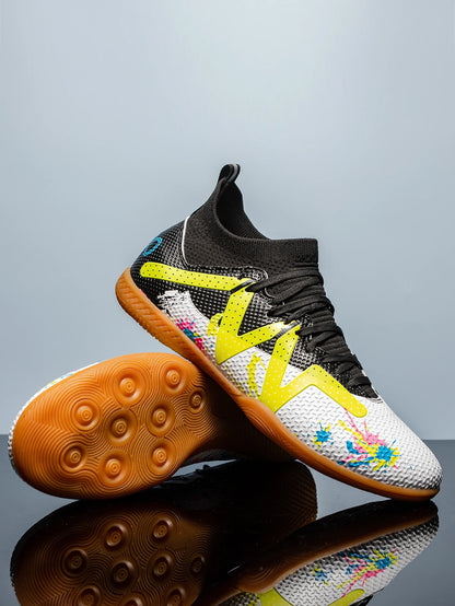 Professional Men's Indoor Flat-Bottomed Football Shoes Adult Durable Comfortable Training Shoes Teenagers Non-Slip Soccer Shoes