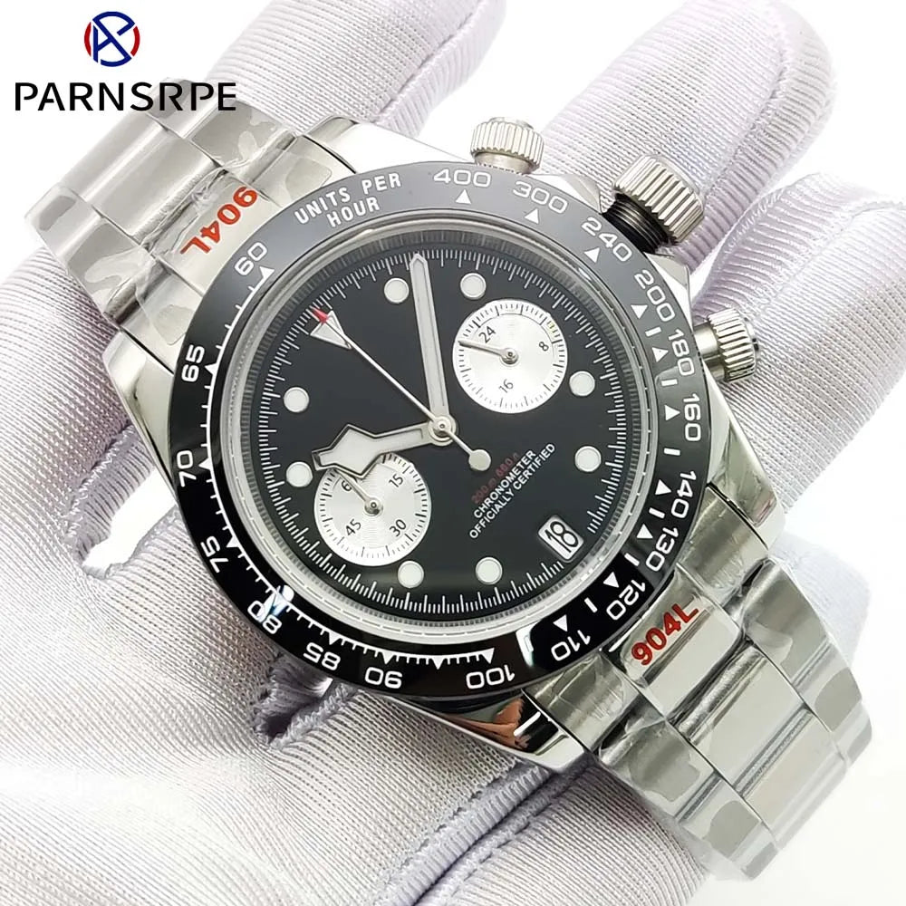 Men's VK64 Sapphire Quartz Stainless Steel Chronograph Casual Sport Waterproof Men's Automatic Watch