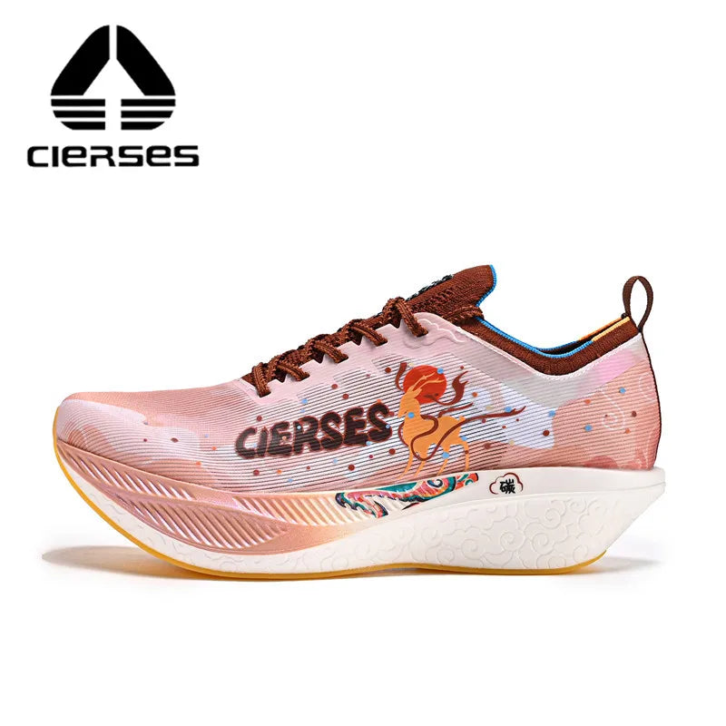 CIERSES Carbon Fiber Plate Marathon Running Racing Shoes Men Professional Stable Support Shock-Relief Rebound Training Shoes
