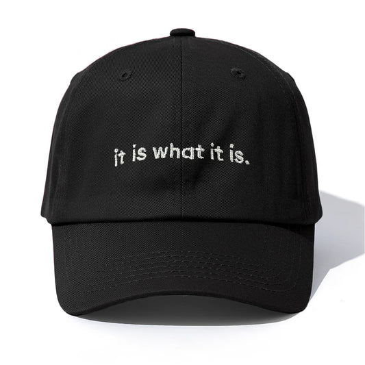 1pc it is what it is Embroidery Baseball Cap for Adults,Minimalist Retro Style Casual Soft Adjustable Dad Hat,Perfect As Gift