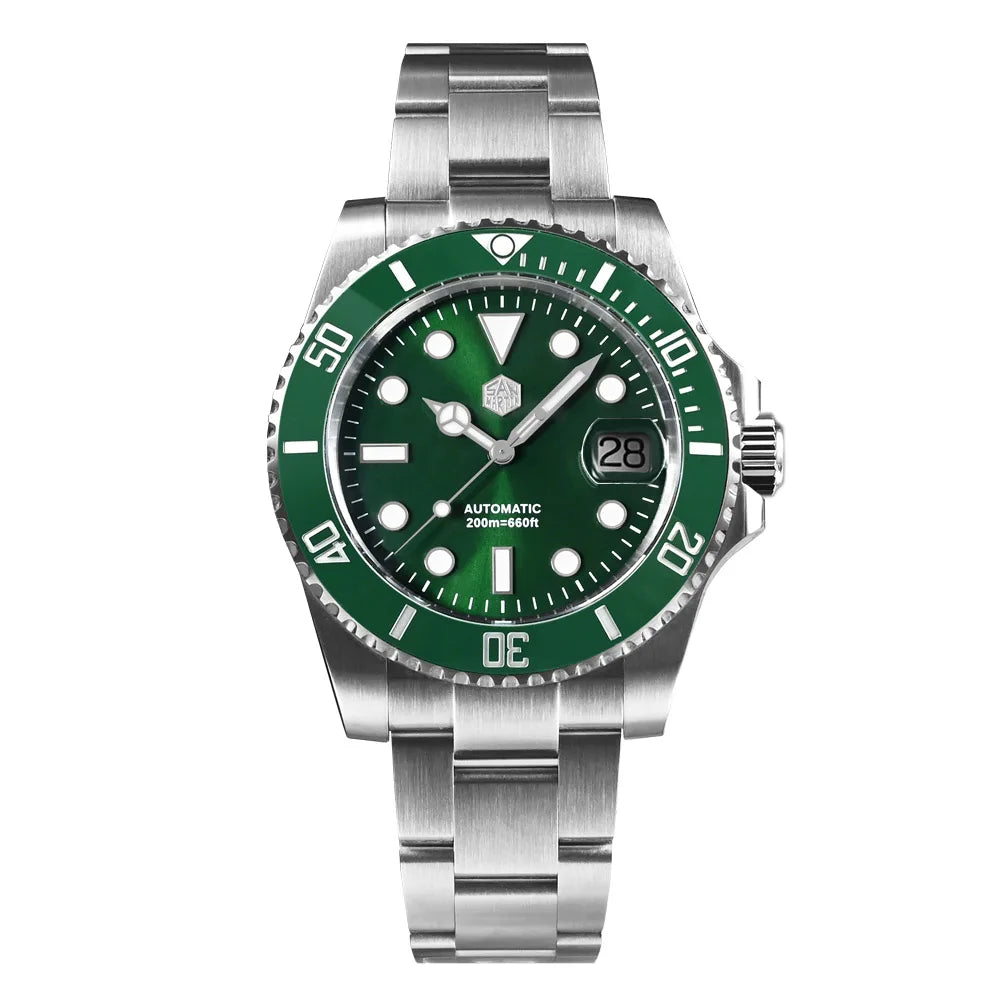 San Martin Upgraded Version 40mm Water Ghost Diver Watch Men's Luxury Automatic Mechanical Watches Sapphire Waterproof 200m SN0017