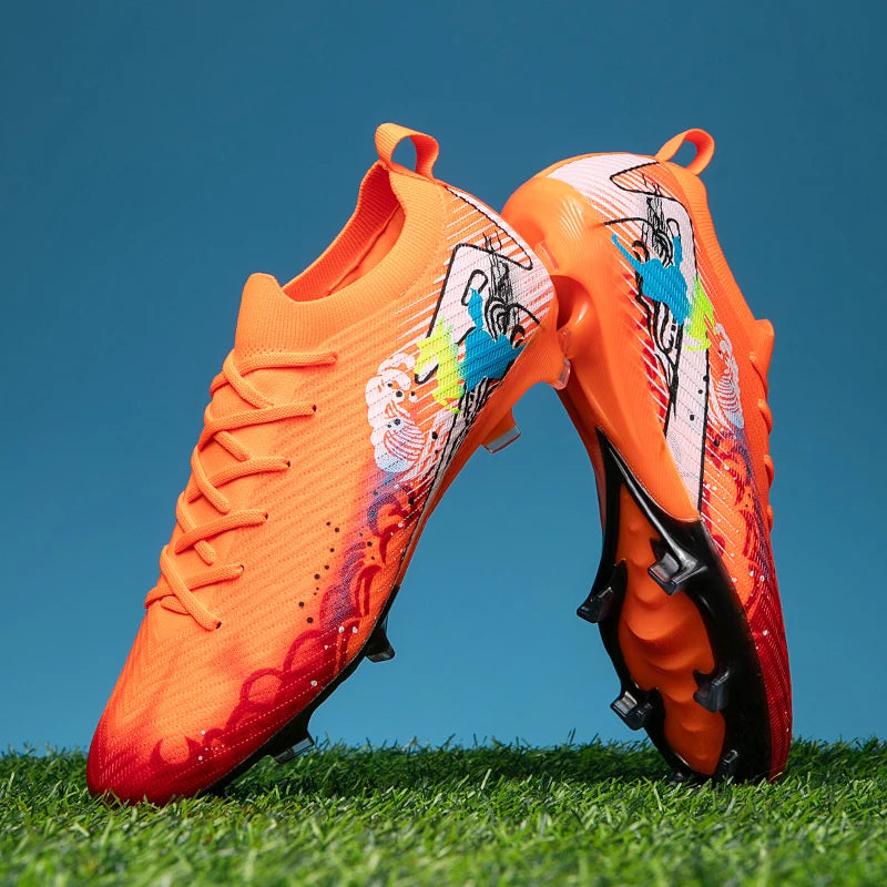 New Men Soccer Shoes FG Non-Slip Long Spikes Football Boots Soccer Cleats Training Shoes Match Ultralight Outdoor Drop Shipping