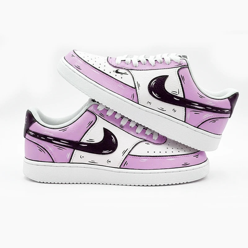Custom Sneakers NIKE COURT VISION  Messy Line Design Wild Romantic Dream Comic Pattern Couple Matching Shoes Unisex retro shoes