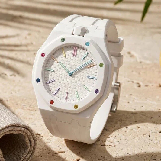 Hot Selling Pocket Quartz Watch Octagonal Pop Style Neck Movement Candy Color Niche Personality Removable Rubber strap Watch