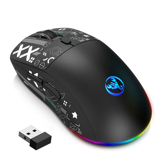 3 Modes Bluetooth Gaming Mouse Rechargeable 2.4G USB Wireless RGB Backlight Mouse for iPad Tablet Laptop Computer
