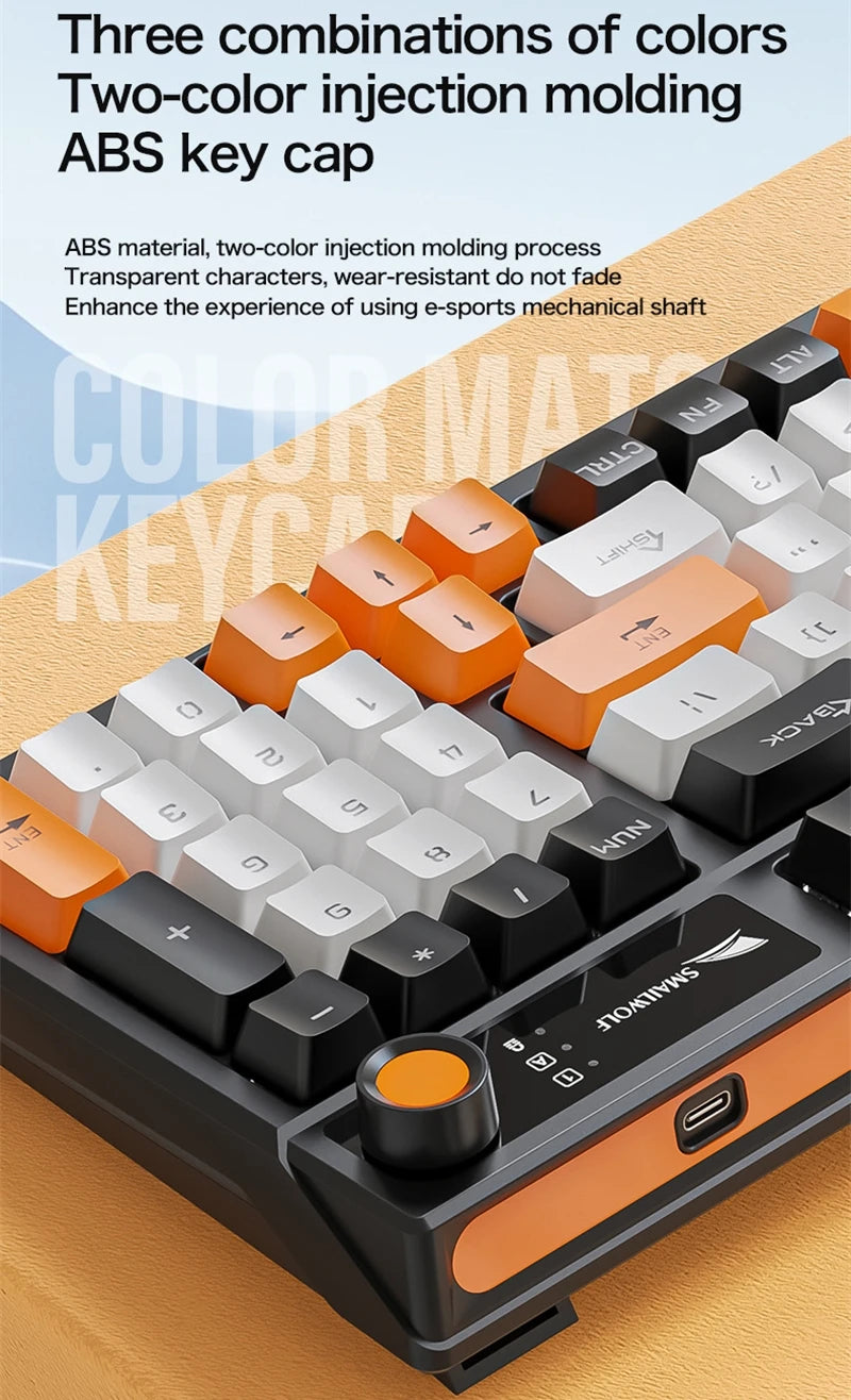 Spanish Mechanical Keyboard Spanish Russian Arabic Korean Thai Gaming Keyboard 95 Key Layout Backlight Type C With Numpad SK15