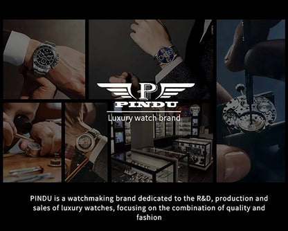 PINDU Watch New TOP Men Mechanical Watch Godfather Fashionable Classic Series 45.5MM Wristwatches Men M2791B