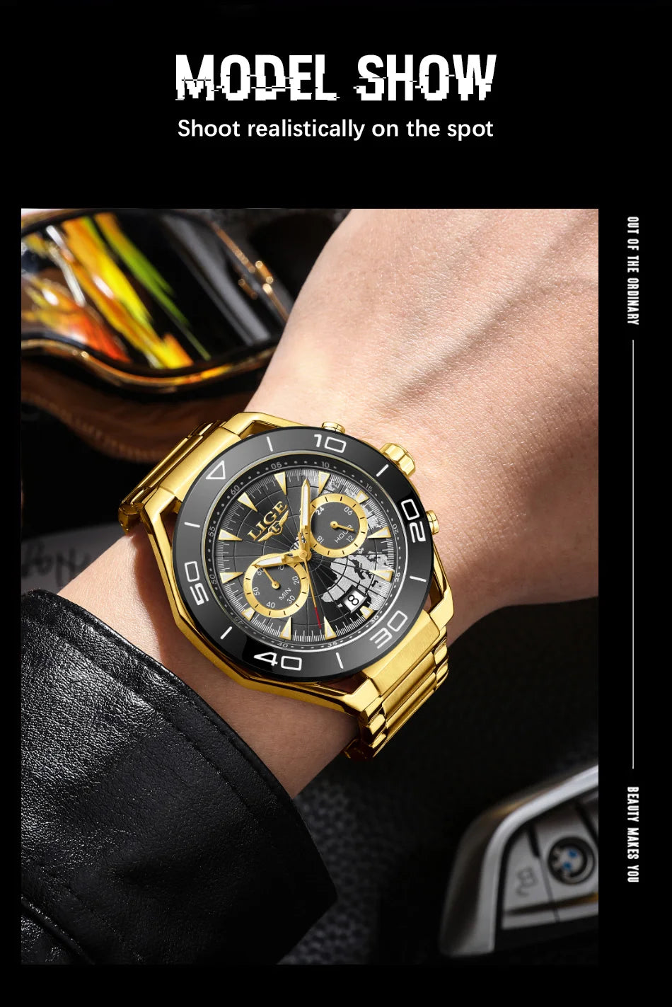 LIGE Luxusuhren für Herren, Freizeit- und Business-Uhren, Herrenmode, wasserdichte Militär-Quarzarmbanduhren für Herren, Montre Homme
