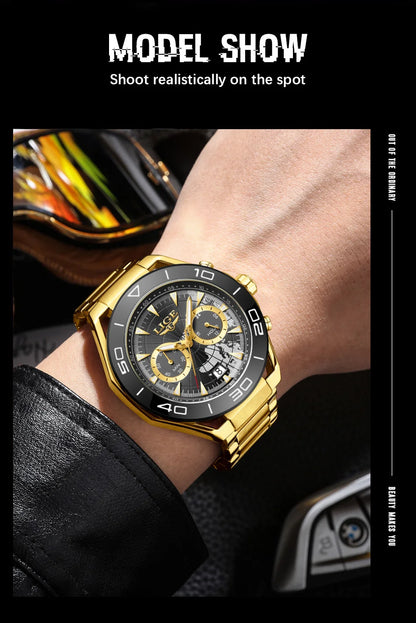 LIGE Luxusuhren für Herren, Freizeit- und Business-Uhren, Herrenmode, wasserdichte Militär-Quarzarmbanduhren für Herren, Montre Homme