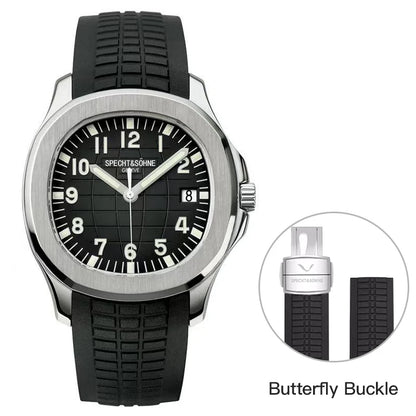 Specht&Sohne Brand Automatic Mechanical Watches Sports Wristwatches Green Sapphire Luminous 50M Waterproof  Relogio Masculino