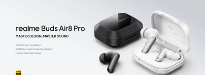 realme Buds Air 8 Pro Global Version 55dB Active Noise Cancelling True Wireless Earphone Bluetooth 6.1 LHDC 5.0 TWS Earbuds IP55
