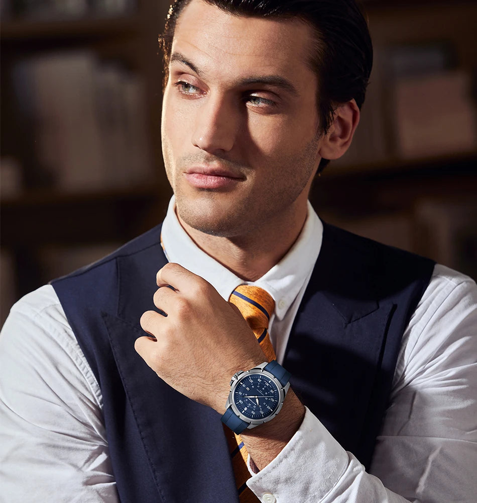 Orologio da uomo SAPPHERO – Orologio al quarzo di lusso, impermeabile fino a 50 m, dotato di un meccanismo importato e di una cassa in acciaio inossidabile – Un’idea regalo ideale per l’uomo.