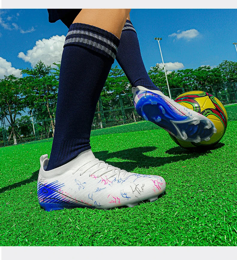 New Men's Soccer Shoes Training Wholesale Top Football Boots Sneakers FG Quality Cleats Non-Slip Drop Shipping Unisex Adult