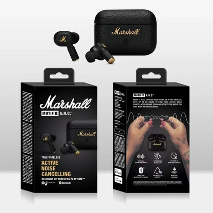 Marshall MOTIF II ANC True Wireless Earbuds Bluetooth Active Noise Cancelling Headphones Hi-Fi Deep Bass In-ear Earphones Mic