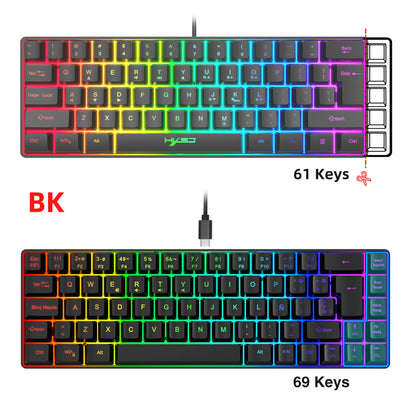 Hot Sale! 69-Key RGB Backlit Wired Gaming Keyboard, 68% Compact Design, A Must-Have Gadget for Office Workers and Gamers