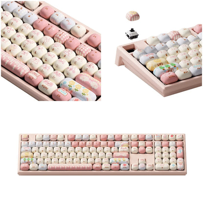 Akko MonsGeek MG108B Bun Wonderland Wireless Mechanical Keyboard MOG Profile RGB 108 Keys Full Size Hot Swap USB / 2.4G / BT 5.0