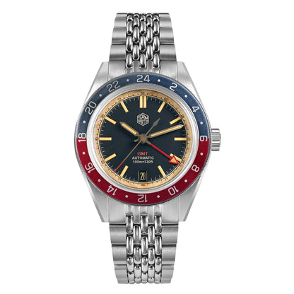 San Martin 39.5mm Limited Edition Full Lume Dial Automatic Mens Watch NH34 GMT 6H Date 10Bar Luxury Kol Saati SN0116W