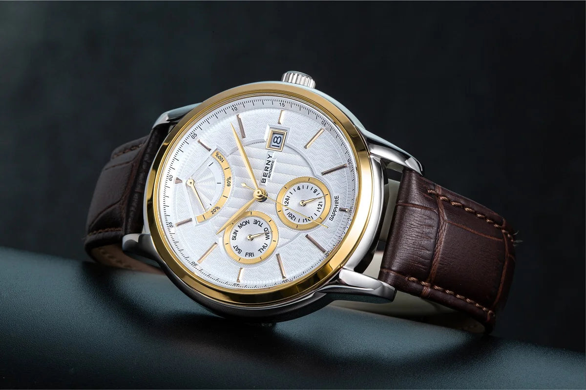 BERNY Luxury Automatic Mechanical Watch for Men Calendar Sapphire MIYOTA 9110 Dress Business Wristwatch High-end Men's Watches