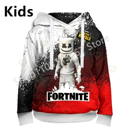 Llama Battle Royale F-Fortnited hættetrøjer med 3D-print til mænd, kvinder og børn, sweatshirts til drenge og piger, streetwear-pullover, grønne overdele