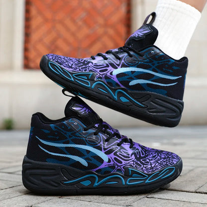 Basketball Shoes for Men Soft Lightweight Training Field Anti-Slip Shock-Absorbing Breathable Comfortable High-Top Sneakers for Men