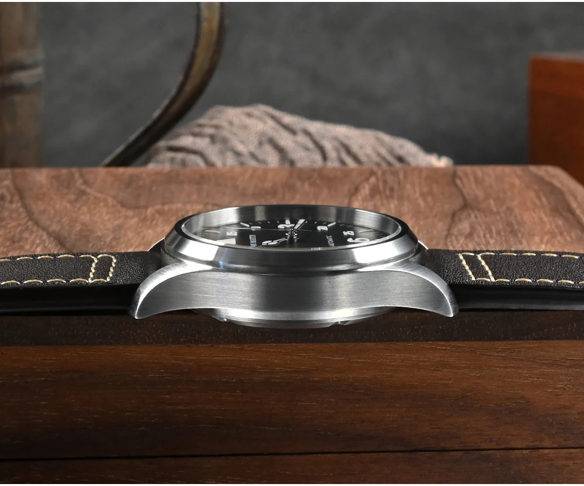 San Martin Men Pilot Watch 37mm Miyota 8215 Fashion Simple Style Military Automatic Mechanical Watches 100m Waterproof BGW-9