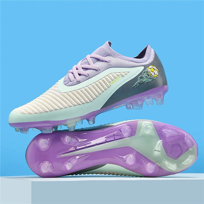 Nouvelles chaussures de football pour hommes, crampons de sport d'extérieur, antidérapantes, à longues pointes, respirantes et confortables pour l'entraînement et les matchs.