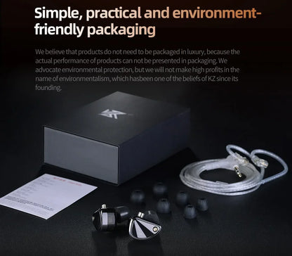 KZ Decet 5DD Dynamic Drive Earphones Adjustable Earbuds 10 Unit Upgraded Drive HIFI in Ear Wired Music Headphones 2PIN Cables