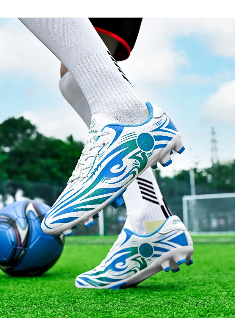 Original-Fußballschuhe, Herren-Trainingsschuhe, Outdoor-Schuhe, rutschfeste Kinder-Fußballschuhe, Schuhe mit langen Stollen, Herren-Futsal-Schuhe, Größe 32–45