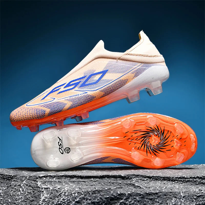 Nouvelles Chaussures de Football pour Hommes – Crampons d'Extérieur pour Entraînement sur Gazon – Baskets Mi-Montantes Légères Antidérapantes de Haute Qualité – Meilleures Ventes