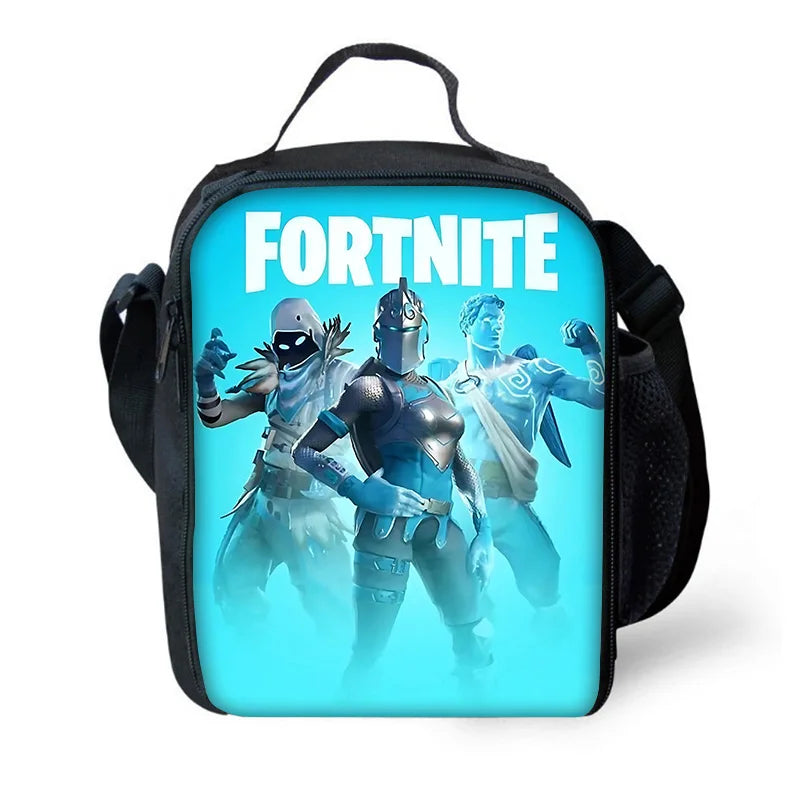 Детска изолирана чанта F-FortniteS с голям капацитет за гореща храна, за момчета, момичета и ученици, за пикник на открито, многократна термо охладителна кутия за обяд