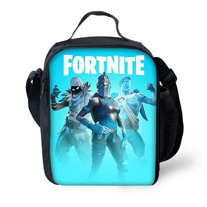 Детска изолирана чанта F-FortniteS с голям капацитет за гореща храна, за момчета, момичета и ученици, за пикник на открито, многократна термо охладителна кутия за обяд