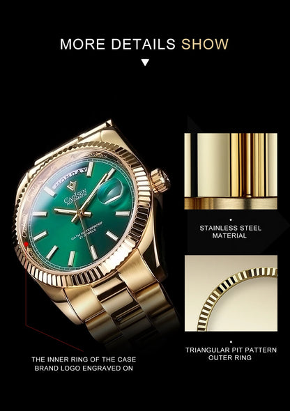 Relógio masculino CADISEN DD40 de luxo, automático, mecânico, com vidro de safira AR, 10Bar, movimento MIYOTA 8285, novidade 2023
