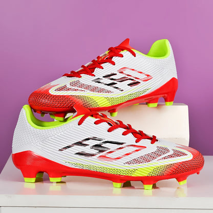 Chaussures de football AG FG pour hommes et femmes, crampons longs offrant une excellente adhérence, empeigne ventilée, crampons de football professionnels et durables.