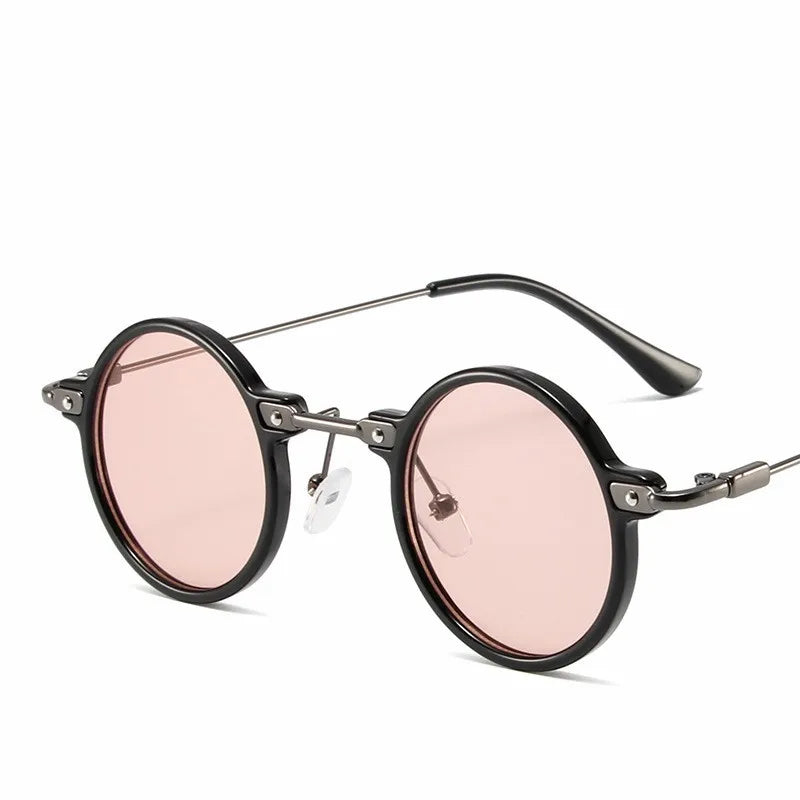 Runde Sonnenbrillen für Männer und Frauen, Retro-Steampunk-Sonnenbrillen, Herren- und Damenbrillen, Marken-Designerbrillen, Metallrahmen, Sonnenbrillen, Oculos De Sol