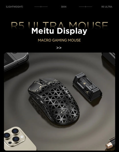 ATTACK SHARK R5 Tri-mode Ultra Wireless Gaming Mouse Carbon Fiber 8K ,PAW3950MAX ,8000Hz Wireless Polling Rate, DPI up to 42000