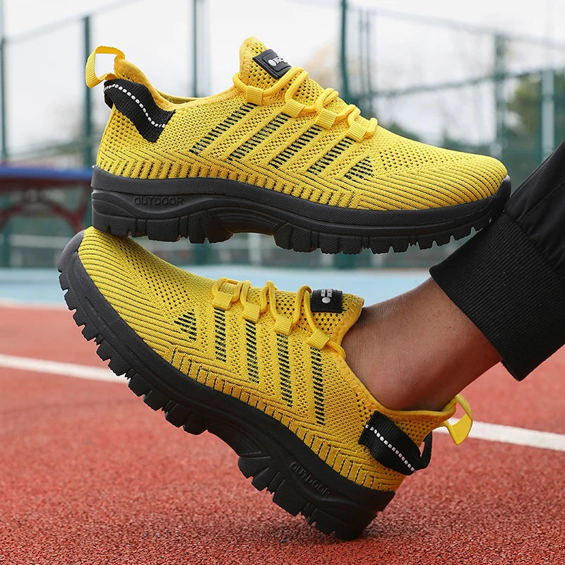 Men's Casual Shoes Breathable Fly Woven Mesh Upper Comfortable Outdoor Walking Cycling Exercise Shoes for Men Tenis Para Hombre
