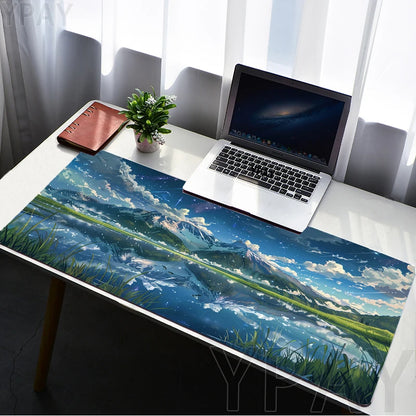 Mouse Pads Sky Landscape Table Mats Computer Mousepad Company Desk Pad Aesthetic Large Gamer Mousepads Office Mouse Mat 100x50cm