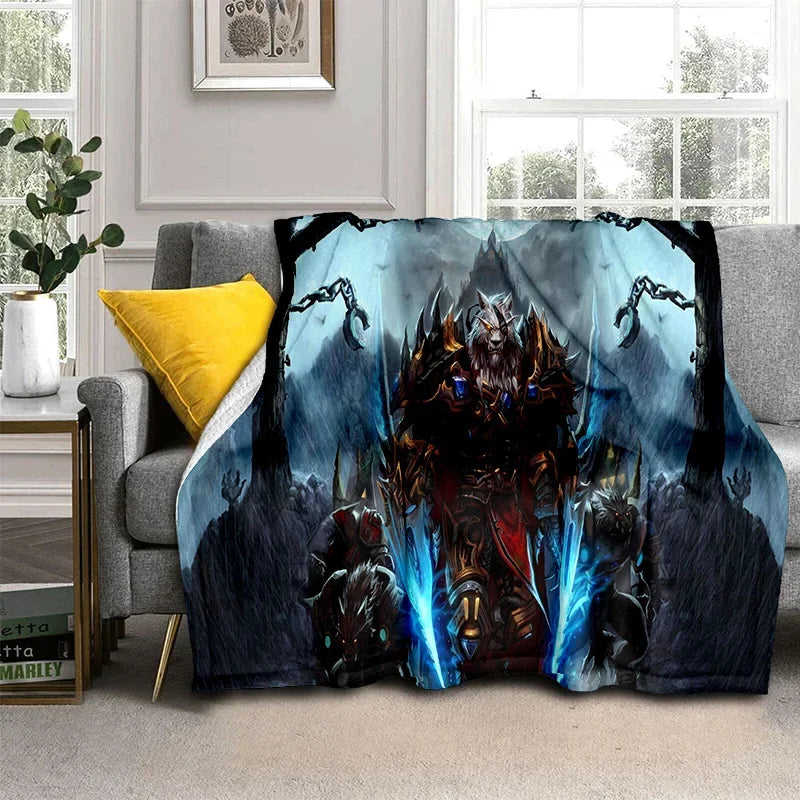 WOW, World of Warcraft Demon Hunter, Lich King, pătură din flanel pentru pat, dormitor, canapea, picnic, pătură pentru exterior și timp liber