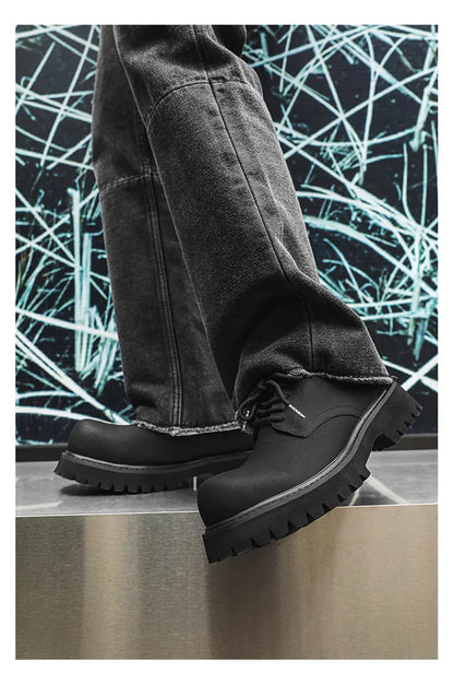 Thick Sole Casual Genuine Leather Dress Shoes Men Platform Heighten Japan Harajuku Korean Streetwear Fashion Shoes White